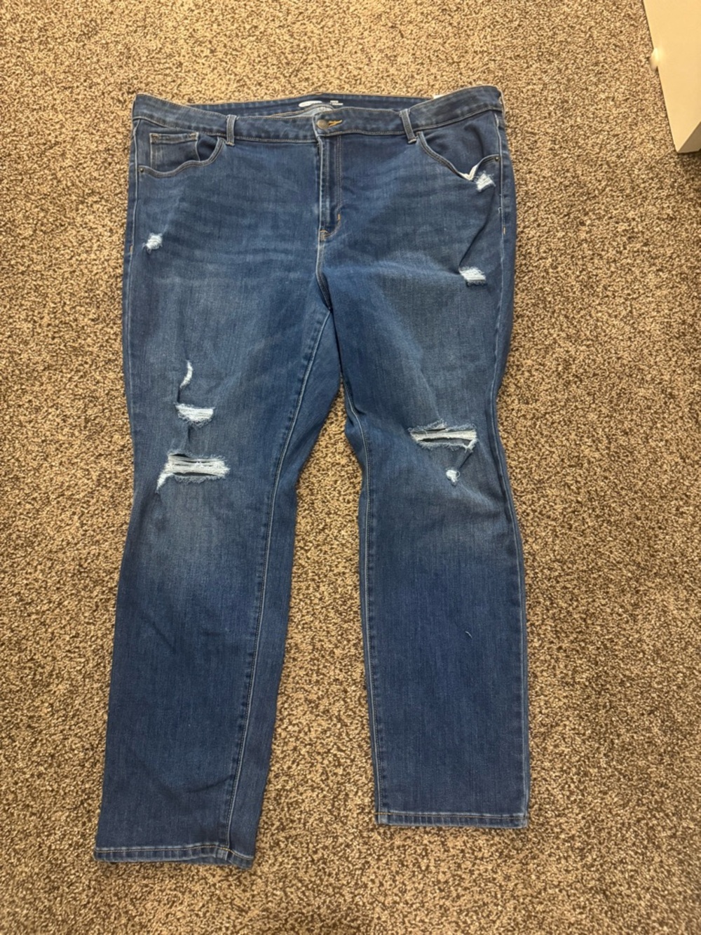 Old Navy Dark Blue Distressed Skinny Jeans